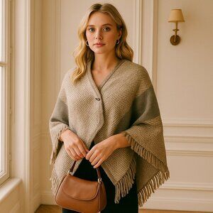 Lauren Vidal Made in Italy Wool Mohair Blend Wrap NWT